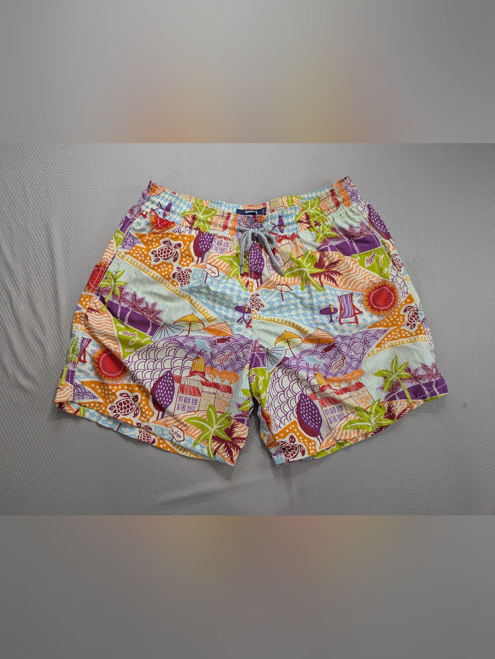 Vilebrequin Saint Tropez Les Plages Swim Trunks Men’s XL Swim Board Shorts Lined